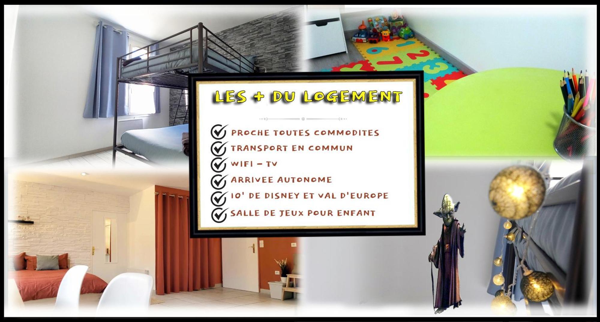Avec Salle De Jeux Privee,10min De Transport En Commun 6 Couchages Apartment *